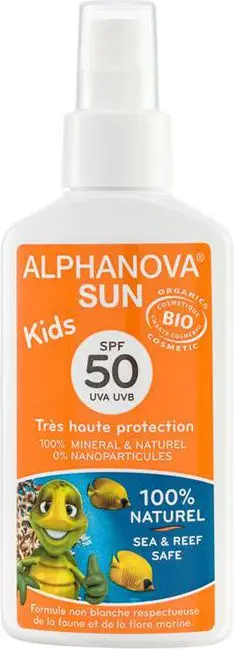 Sprej mbrojtës për lëkurë Alphanova Sun Bio SPF50, 125 ml