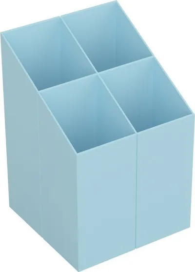 Mbajtëse tavoline për stilolapsa ICO, 4 ndarje, pastel blu - 1