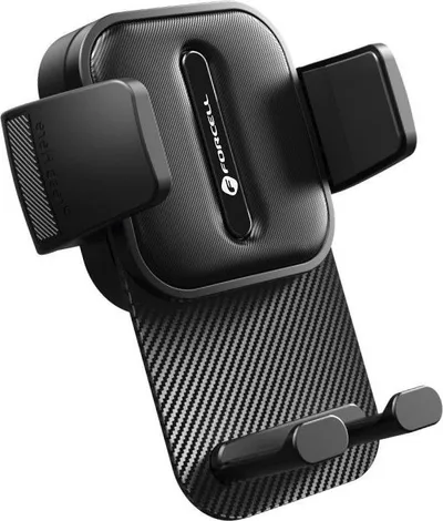 Mbajtëse telefoni Forcell Stylus F-GRIP GuardianAV, për grilë ajri, rrotullim 360°, e zezë - 1