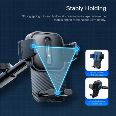 Mbajtëse telefoni Forcell Stylus F-GRIP Guardian, për xham dhe pult, e zezë - 4