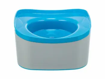 Enë udhëtimi për ujë për qen Trixie Travel Bowl Strong, 21x21x11cm, blu gri