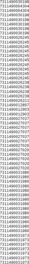 Etiketa numerike vetëngjitëse, seri 7311490, të bardha