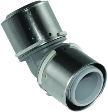 Kënd tubi presioni Uponor MLC 45°, 50 mm, kompozit, gri