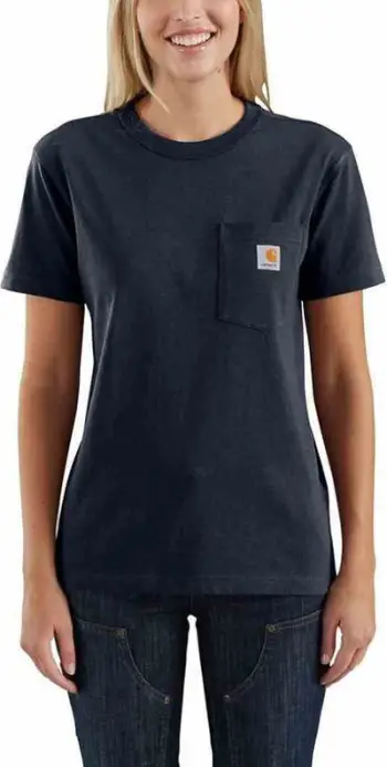 Bluzë Carhartt Workwear Pocket Women, pambuk, madhësia XS, blu e errët