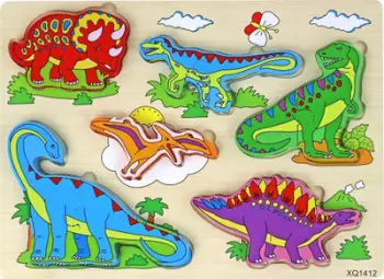 Puzzle druri 3D Leantoys, 11 pjesë, me dinosaurë, shumëngjyrëshe