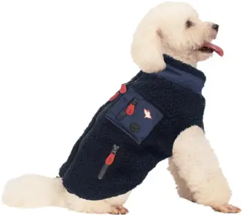 Bluzë për qen Zolux Warm Bouclette R.35, material polar, blu e errët