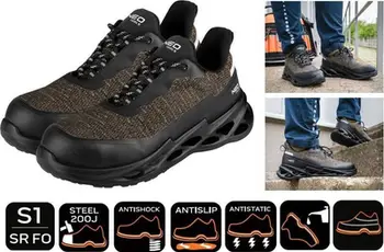 Këpucë pune NEO Tools S1 SR FO, hundë çeliku, nr. 45, gri