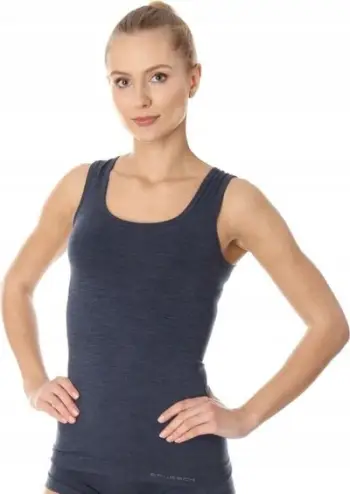 Bluzë pa mëngë Brubeck TA10170 Comfort Wool, për gra, përditshme, dark jeans, M