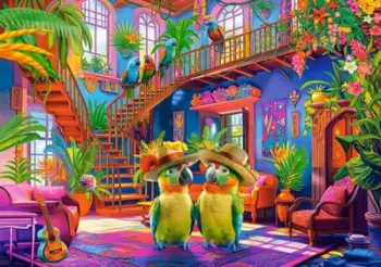 Puzzle 500 pjesësh Castorland Parrots in Paradise B-53995, për të rritur, shumëngjyrësh