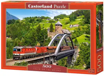 Puzzle Castorland Train on the bridge, 47 x 33 cm, 500 elemente