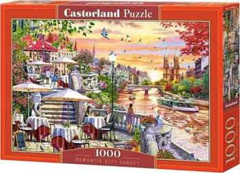 Puzzle Castorland Romantic City Sunset, 1000 pjesë, skenë qyteti, shumëngjyrësh