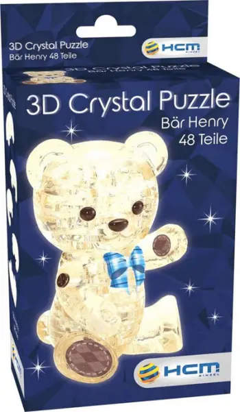Puzzle 3D kristal HCM Kinzel Henry Bear, 48 pjesë, arush i kafe të çelët