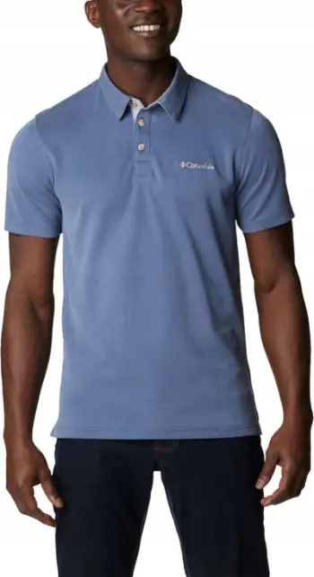 Bluzë polo Columbia Nelson Point, për meshkuj, poliester modal, blu