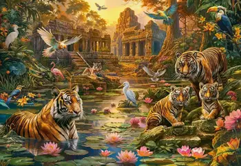 Puzzle Castorland Tigers Paradise, 1000 copa, shumëngjyrësh