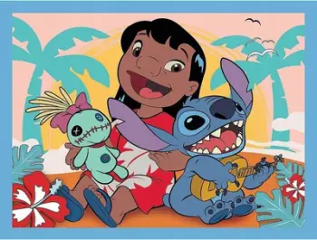 Puzzle dhe lojë memorie Trefl Happy Day Lilo &amp; Stitch, 24 30 48 copë, për fëmijë