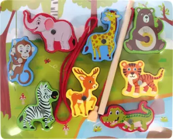 Puzzle druri magnetik Mega Creative Zoo, 23x18 cm, shumëngjyrësh