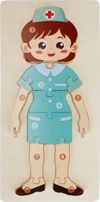 Puzzle druri Mega Creative 526092 Nurse, lodër edukative, shumëngjyrësh