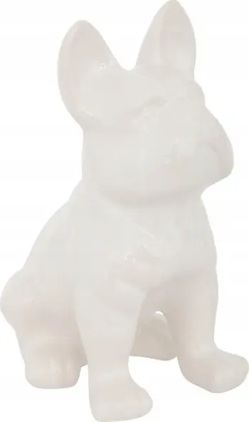 Statujë dekorative Atmosphera White Bulldog, qeramike, 12cm, e bardhë