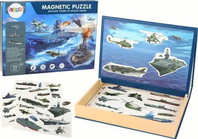 Puzzle magnetik Leantoys, set me temë ushtarake, shumëngjyrësh - 1