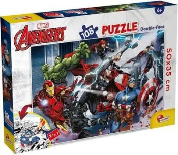 Puzzle Lisciani Marvel DF Plus Avengers, 108 pjesë, 35x25 cm, shumëngjyrësh