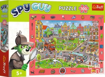 Puzzle me figura TREFL Spy Guy City, 100 pjesë, shumëngjyrësh