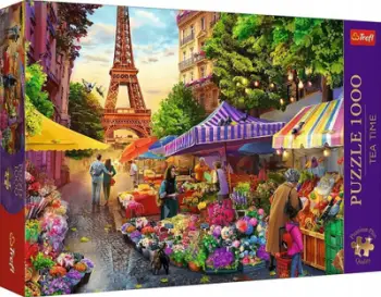 Puzzle Trefl Tea Time Flower Market Paris, 1000 pjesë, shumëngjyrësh