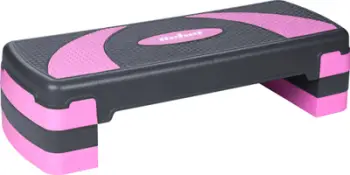 Step aerobik Rebel Active, 78 cm, 3 nivele, roz e zezë