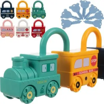 Puzzle edukative Dodo Little Car 24712, tren me numra 0 5, shumëngjyrëshe