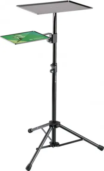 Stativ laptopi König & Meyer K&M 12150, lartësi e rregullueshme, tabaka për maus, i zi