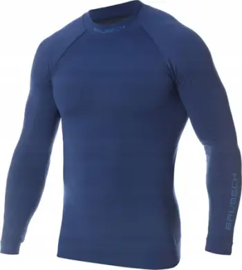 Bluzë termo për meshkuj Brubeck Extreme Thermo, pa qepje, ngjyrë blu e errët