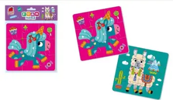 Puzzle shkumë Roter Kafer Foam 2 in 1, unicorn dhe llama, shumëngjyrësh