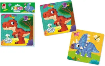 Puzzle shkumë Roter Kafer Dinosaurs 2 në 1, figurina dinosauri, shumëngjyrësh