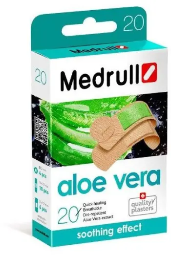 Fasho ngjitëse Medrull Aloe Vera, 20 copë, ngjyrë natyrale
