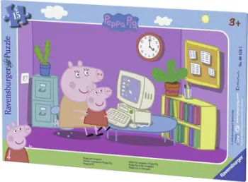 Puzzle Ravensburger Peppa Pig at the Computer, 15 pjesë