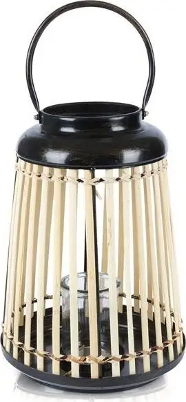 Fener dekorativ bambu dhe metal, 24cm, 32cm, natyral