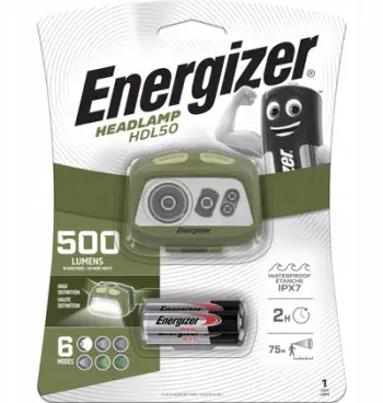 Fener koke Energizer HDL50 CRI, 500 lm, IPX7, e zezë