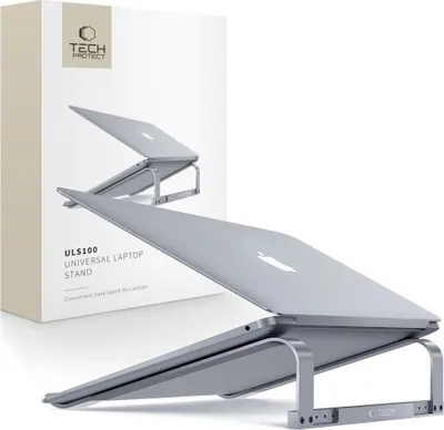 Stendë laptopi Tech-Protect ULS100, deri 16", alumini, gri - 1