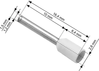 Ferriola kabllosh Fixpoint 0.75mm², 10mm, 100 copë, e bardhë - 1