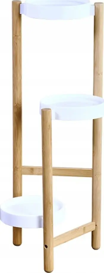 Stendë lulesh Kesper Flower Stand, 70x34x28 cm, bambus dhe plastikë, kafe