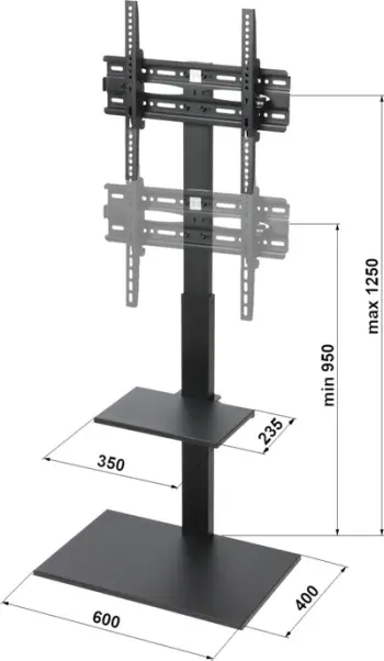Stendë televizori BRATECK FS22-44TP, për TV 32"-55", deri 35 kg, e zezë
