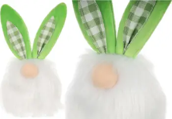 Figurë dekorative lepur Saska Gift and Decor Bunny, 18cm, ngjyrë e gjelbër, pranverë Pashkë
