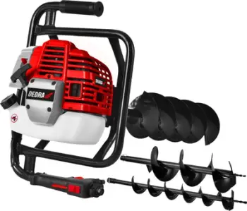 Stërvitëse toke me benzinë Dedra DED8809, motor 52cm³ 1.45kW, diametër 100 200mm, e kuqe