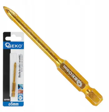 Stërvitje për xham dhe qeramikë GEKO HEX, 5mm, bisht HEX, ngjyrë ari