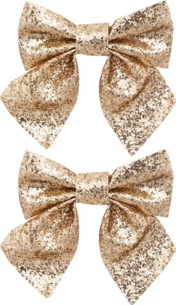 Kokardë dekorative Atmosphera Bow For Christmas Tree, set 2 copë, 16 x 14 cm, e artë