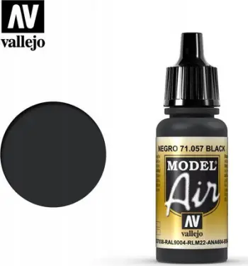 Bojë akrilike për aerograf Vallejo Model Air 057, 17ml, e zezë