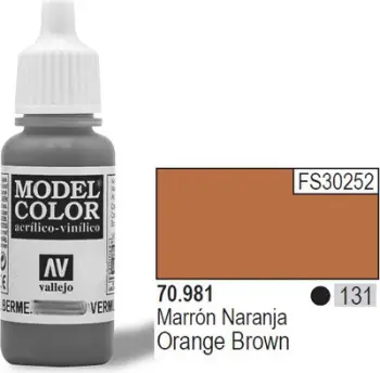 Bojë akrilike Vallejo Model Color, 17ml, Orange Brown, kafe portokalli