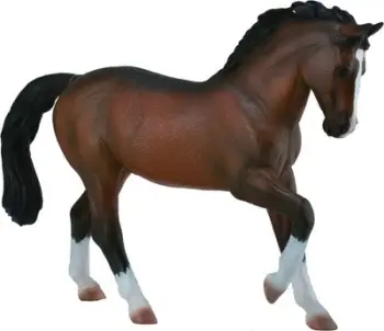 Figurë kali Breyer CollectA Bay Warmblood Stallion, 18 cm, vinyl, kafe