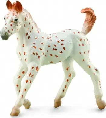 Figurë lodër Collecta Horse Knabstrupper Foal, këlysh kali me njolla, shumëngjyrëshe