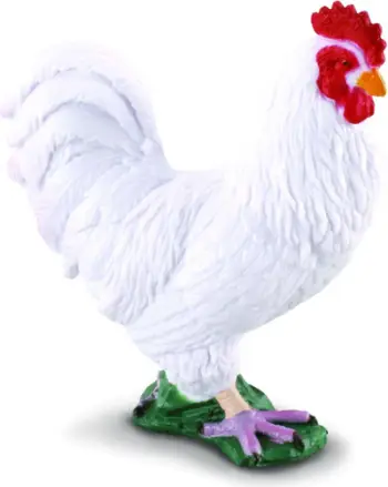 Figurë lodër Collecta White Rooster 004-88128, gjel, e bardhë