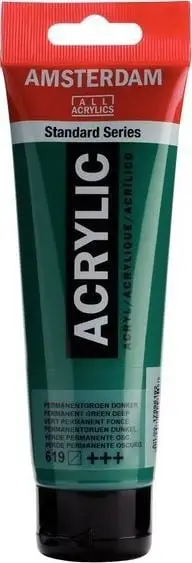 Bojë akrilike Amsterdam Standard Series, 120 ml, Permanent Green Deep 619, e gjelbër e errët